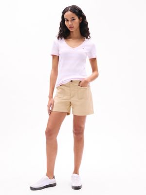 V-Neck Stripe Favorite T-Shirt, Light Pink Stripe
