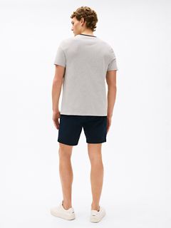 Embroidered Flag Stripe Logo T-Shirt — Grey Heather 4