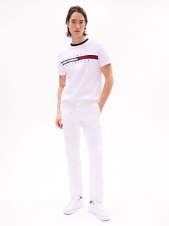 Embroidered Flag Stripe Logo T-Shirt — Optic White 2