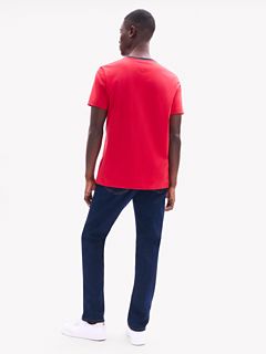 Embroidered Flag Stripe Logo T-Shirt — Primary Red 4