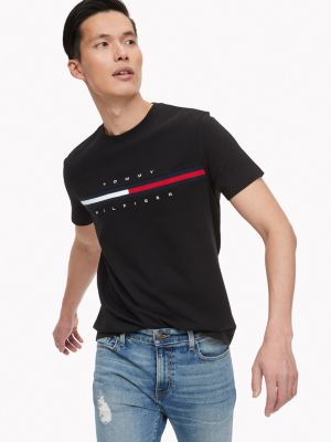 Flag Logo Ringer T-Shirt, Deep Knit Black