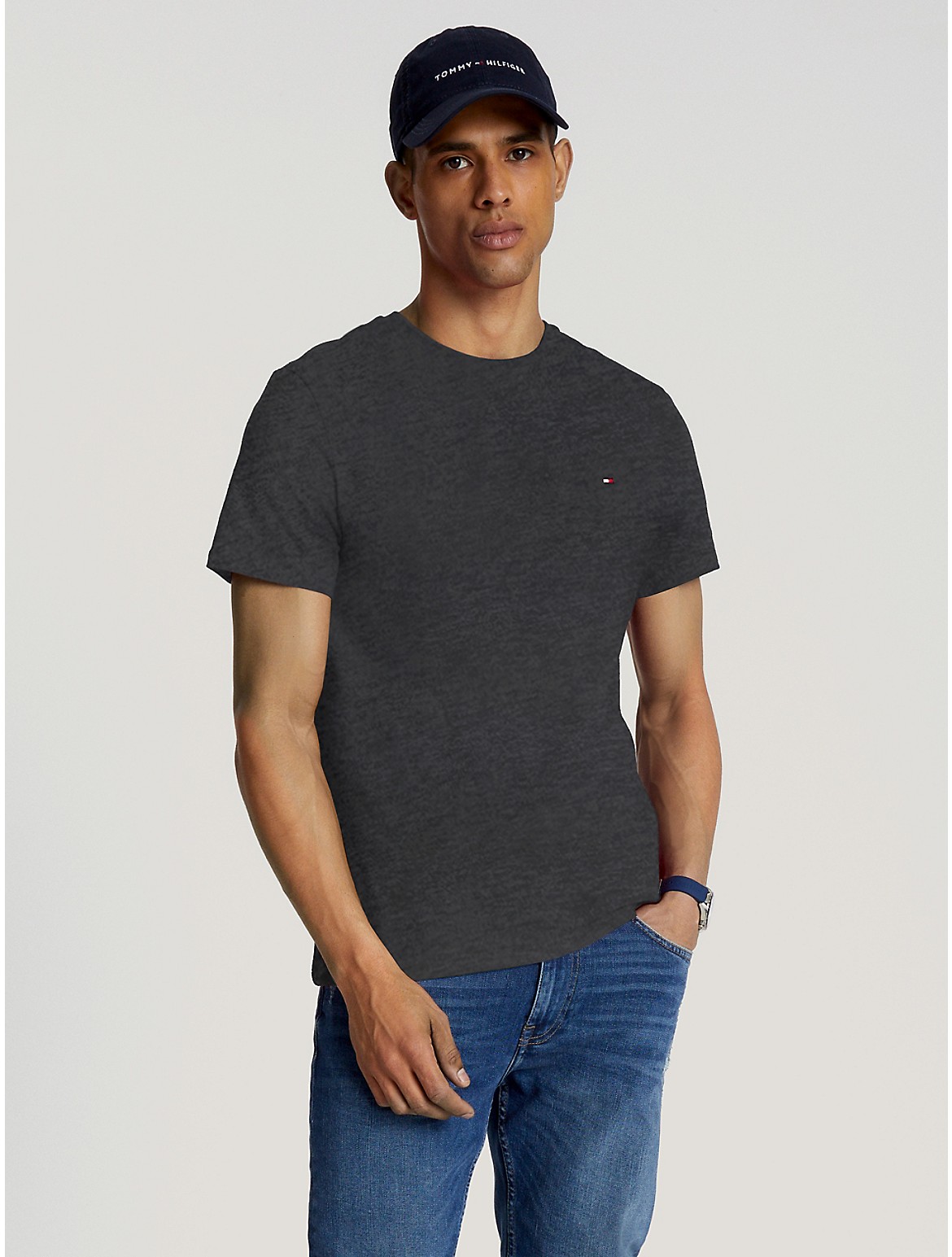 Tommy Hilfiger Essential T-shirt In Jersey In Grey Heather