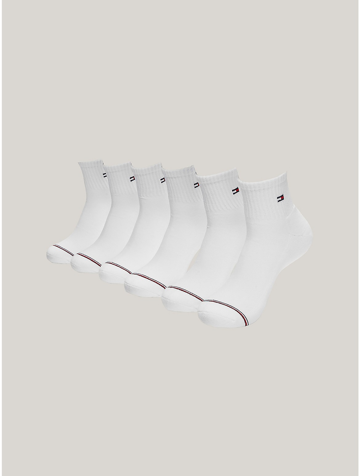 Tommy Hilfiger Men's Quarter Top Socks 6-Pack - White