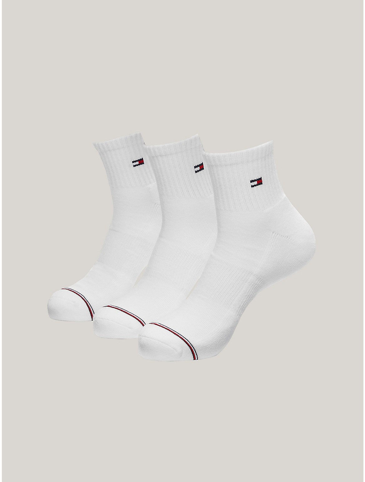 Tommy Hilfiger Men's Quarter Top Socks 3-Pack - White