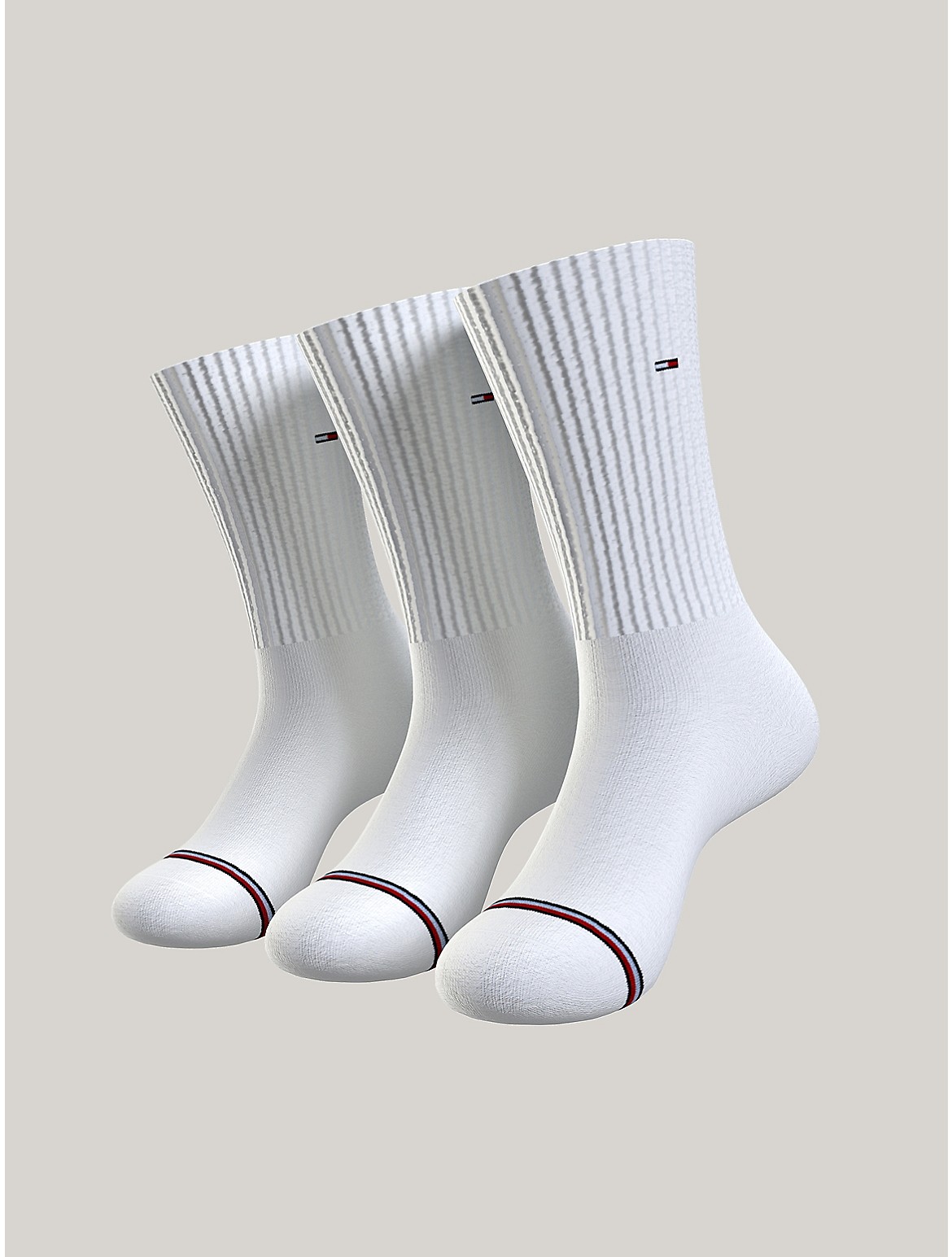 Tommy Hilfiger Athletic Crew Socks 3pk In White
