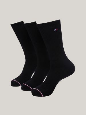 Athletic Crew Socks 3-Pack, Black