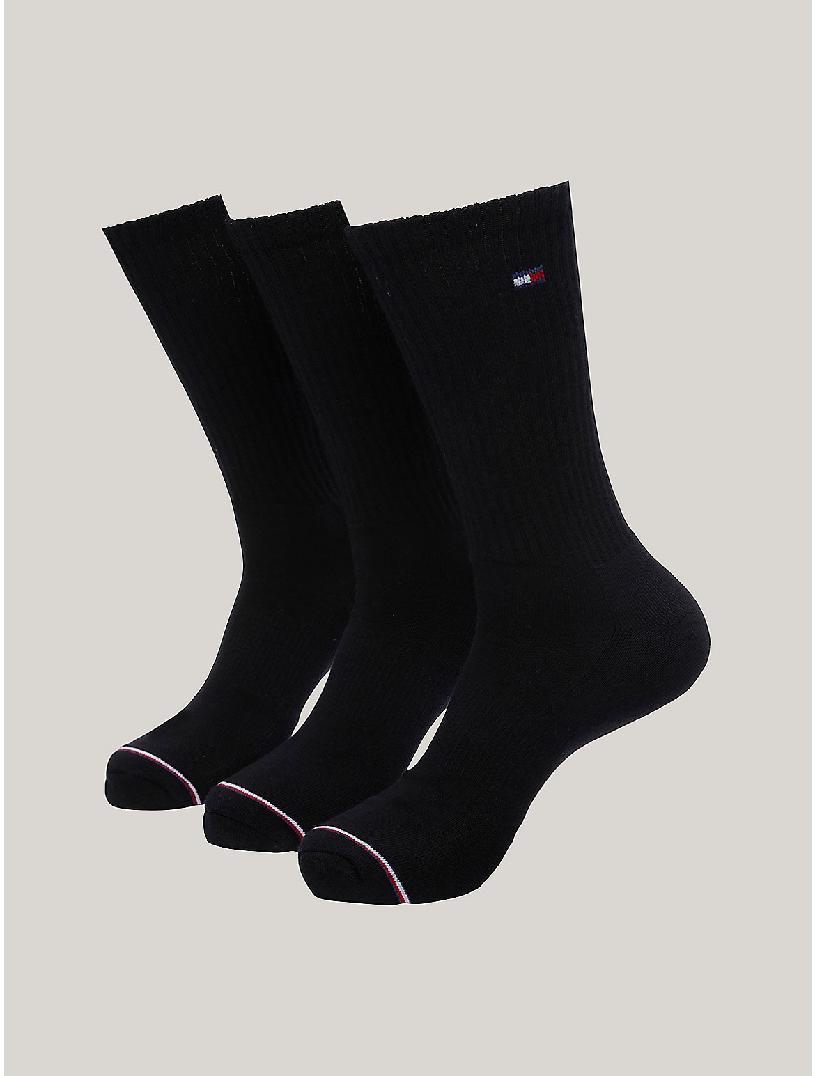 Tommy Hilfiger Men's Athletic Crew Socks 3-Pack - Black