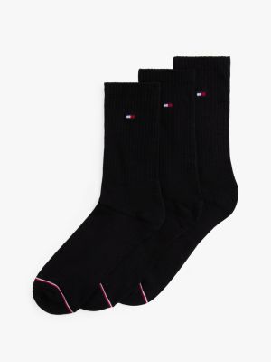 Athletic Crew Socks 3-Pack, Black