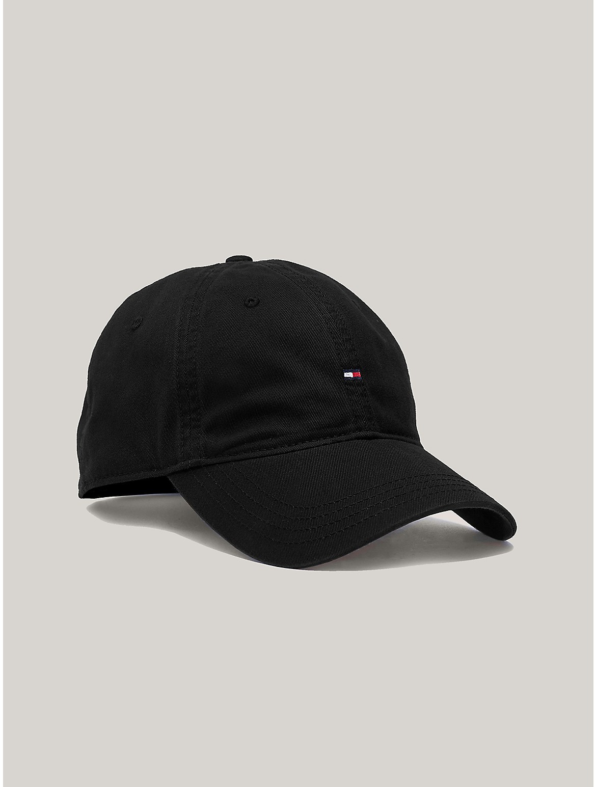 Shop Tommy Hilfiger Flag Logo Cap In Black