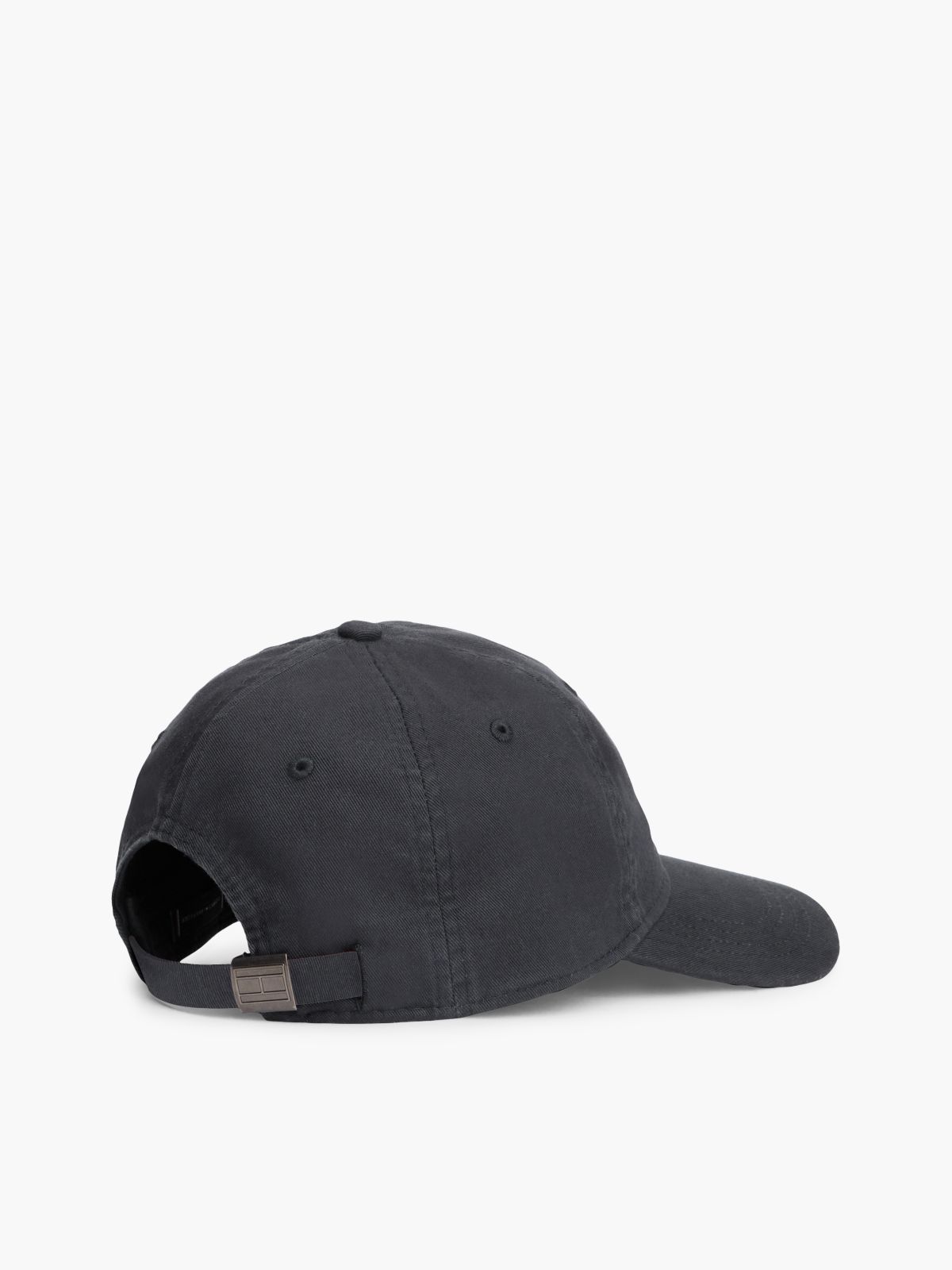 Embroidered Tommy Logo Baseball Cap — Deep Black