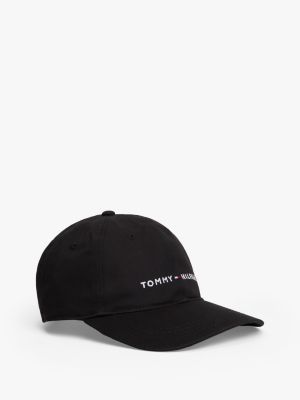 Embroidered Tommy Logo Baseball Cap, Deep Black