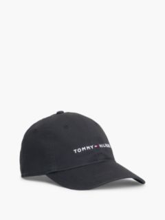 Embroidered Tommy Logo Baseball Cap — Deep Black 1