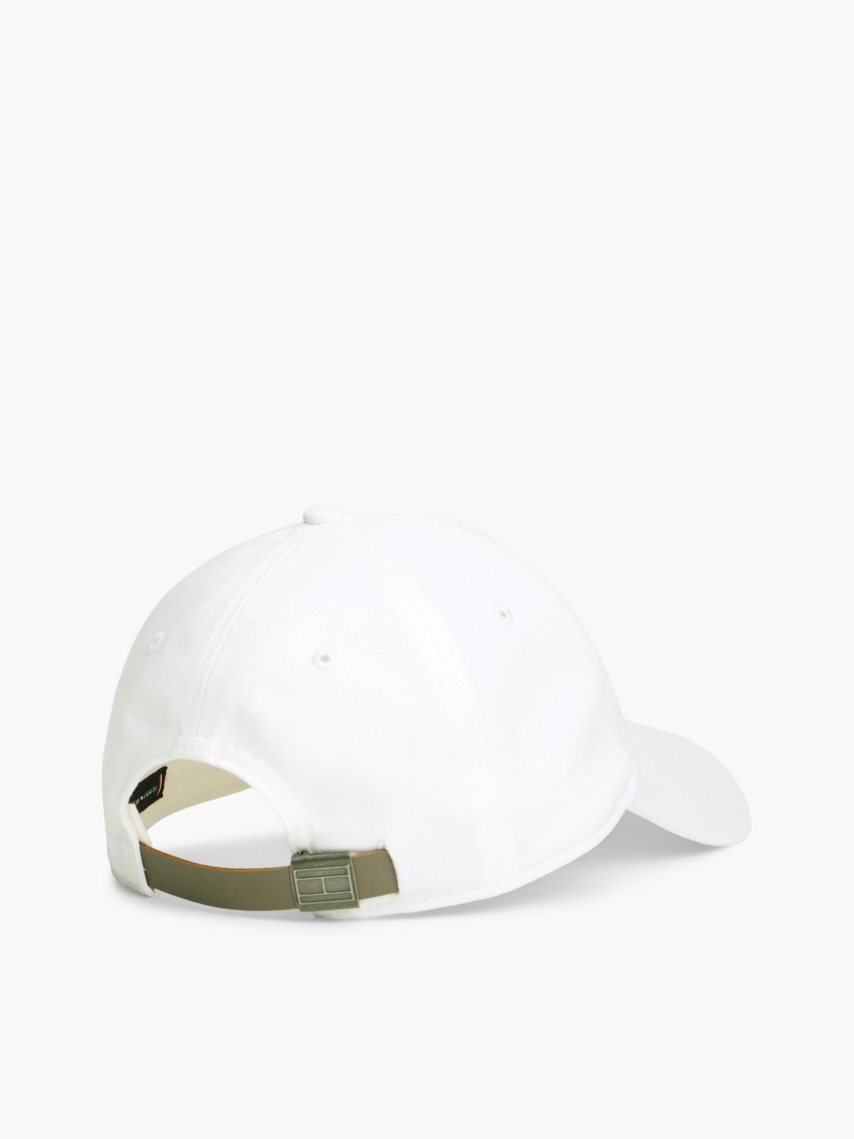 Embroidered Tommy Logo Baseball Cap — Bright White