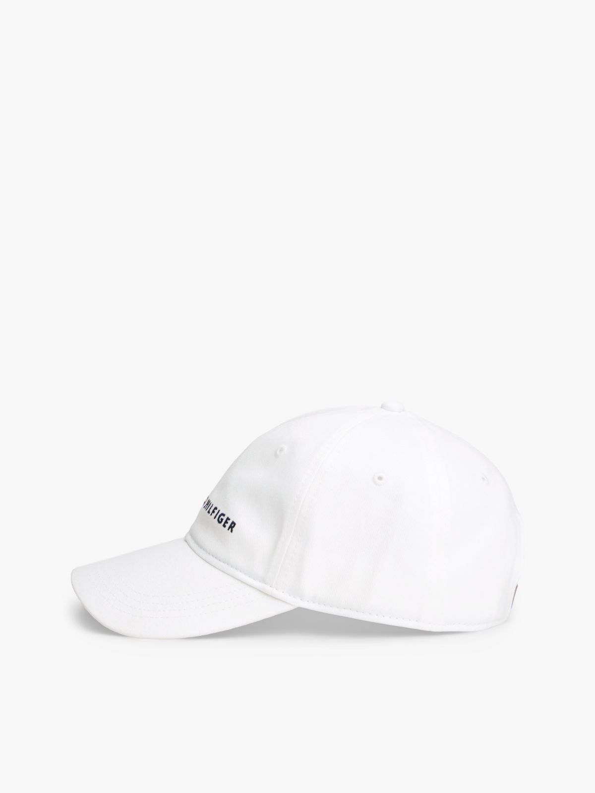 Embroidered Tommy Logo Baseball Cap — Bright White