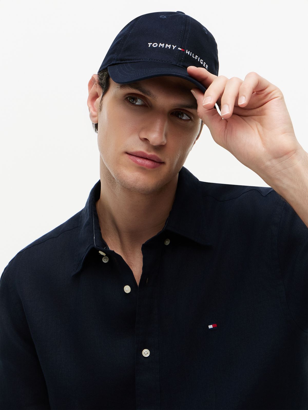 Embroidered Tommy Logo Baseball Cap — Sky Captain