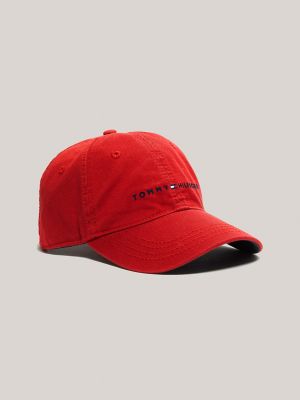 Embroidered Tommy Logo Baseball Cap, Apple Red
