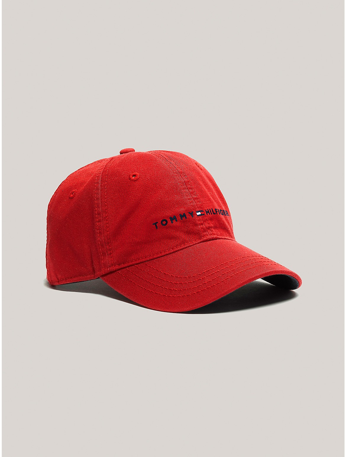 Tommy Hilfiger Men's Embroidered Tommy Logo Baseball Cap - Red