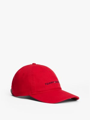 Embroidered Tommy Logo Baseball Cap, Apple Red