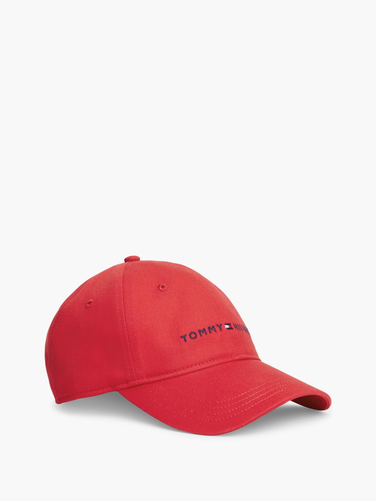 Embroidered Tommy Logo Baseball Cap — Apple Red