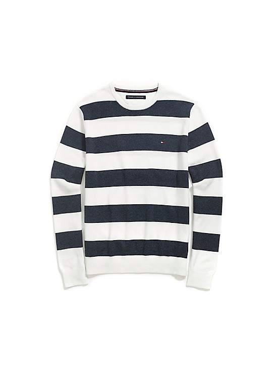Tommy Hilfiger Mens Stripe Crewneck Sweater 