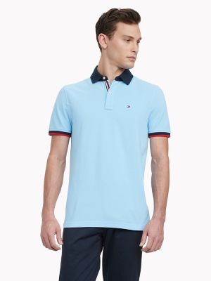 Regular Fit Tipped Polo, Hydrangea Blue