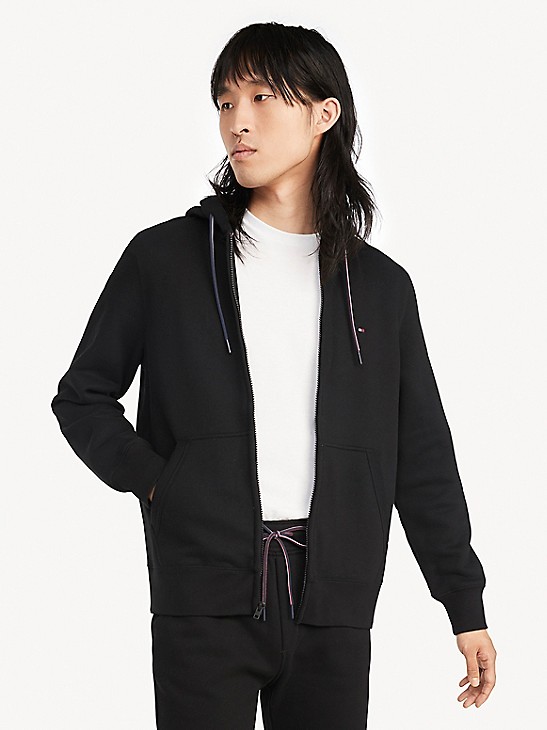 Tommy Hilfiger Mens Lounge Zip Hoodie Black Tommy Hilfiger Mens Lounge Zip Hoodie Black