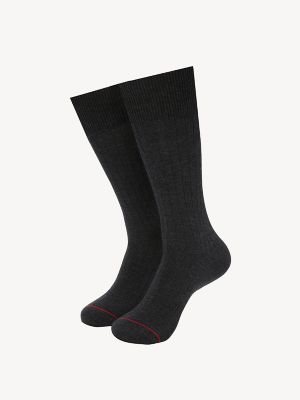 Tommy Hilfiger Men's Trouser Sock 2Pk Charcoal Grey Htr -