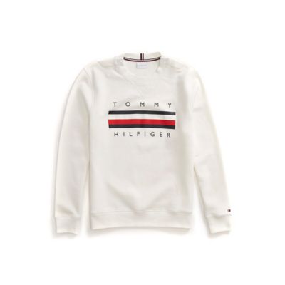 tommy signature crew neck sweatshirt