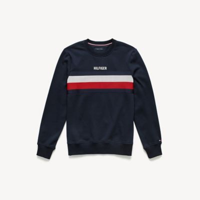 Fleece Logo Stripe Sweatshirt | Tommy 