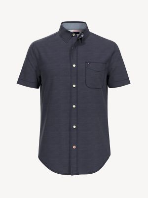 tommy hilfiger button down short sleeve