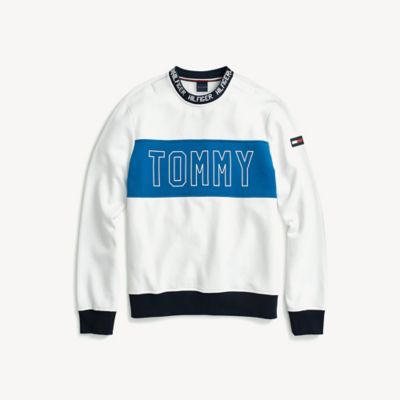 tommy jeans colourblock stripe crew neck sweatshirt