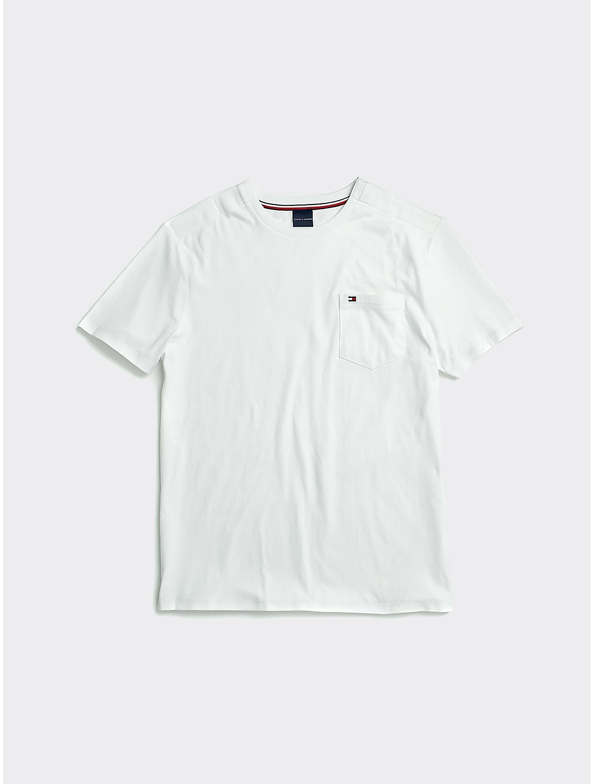 Shop Tommy Hilfiger Heathered Pocket T In Bright White