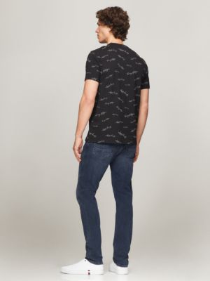 Signature Flag Stripe Logo T-Shirt, Black