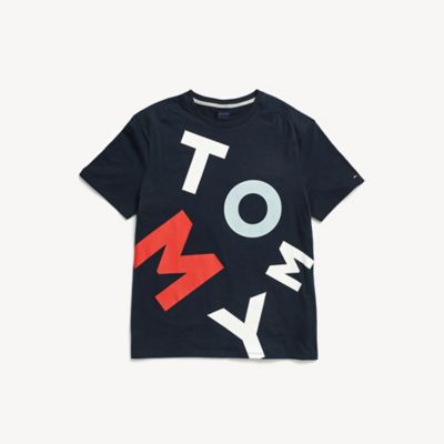 tommy hilfiger black and white t shirt