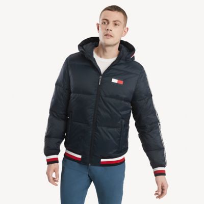 tommy hilfiger sport flag hooded puffer jacket