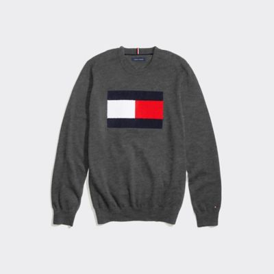 tommy hilfiger crew neck logo flag