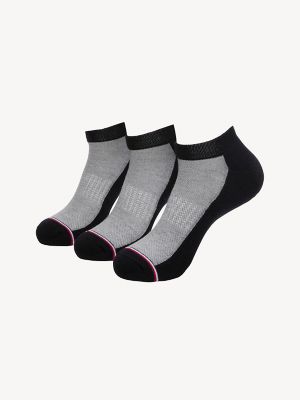 Tommy Hilfiger Men's Ankle Sock 3Pk Black -