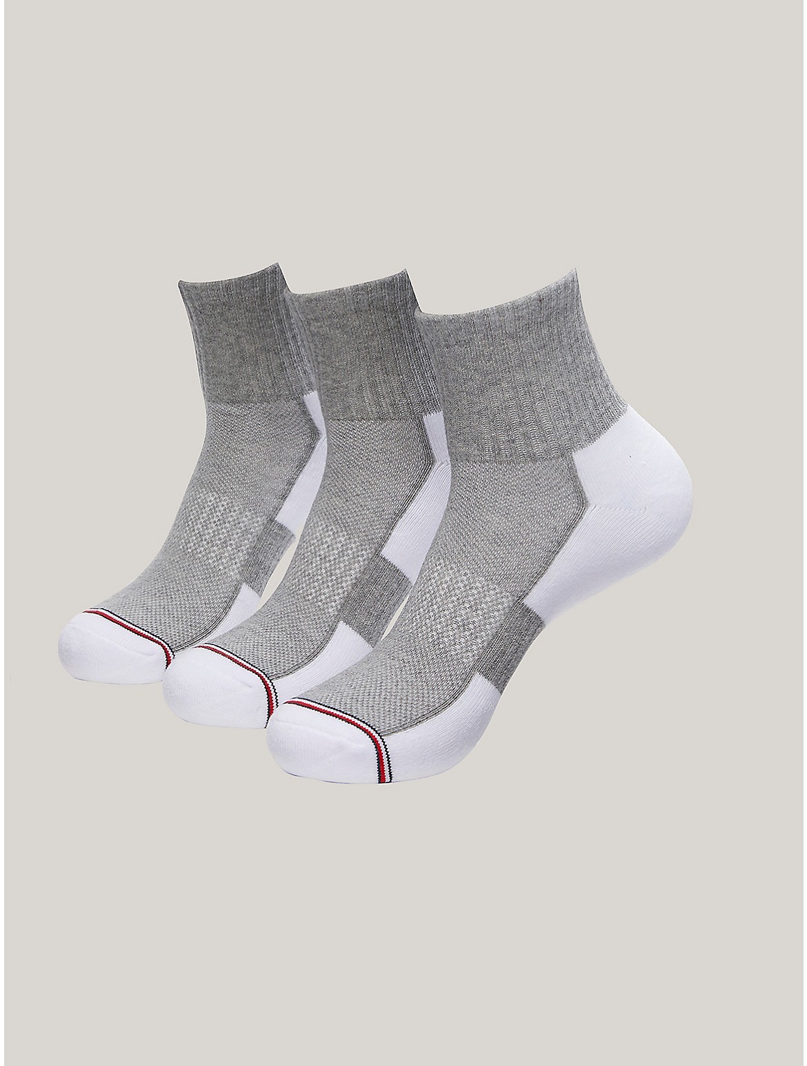 Tommy Hilfiger Quarter Top Sock 3 In White/grey