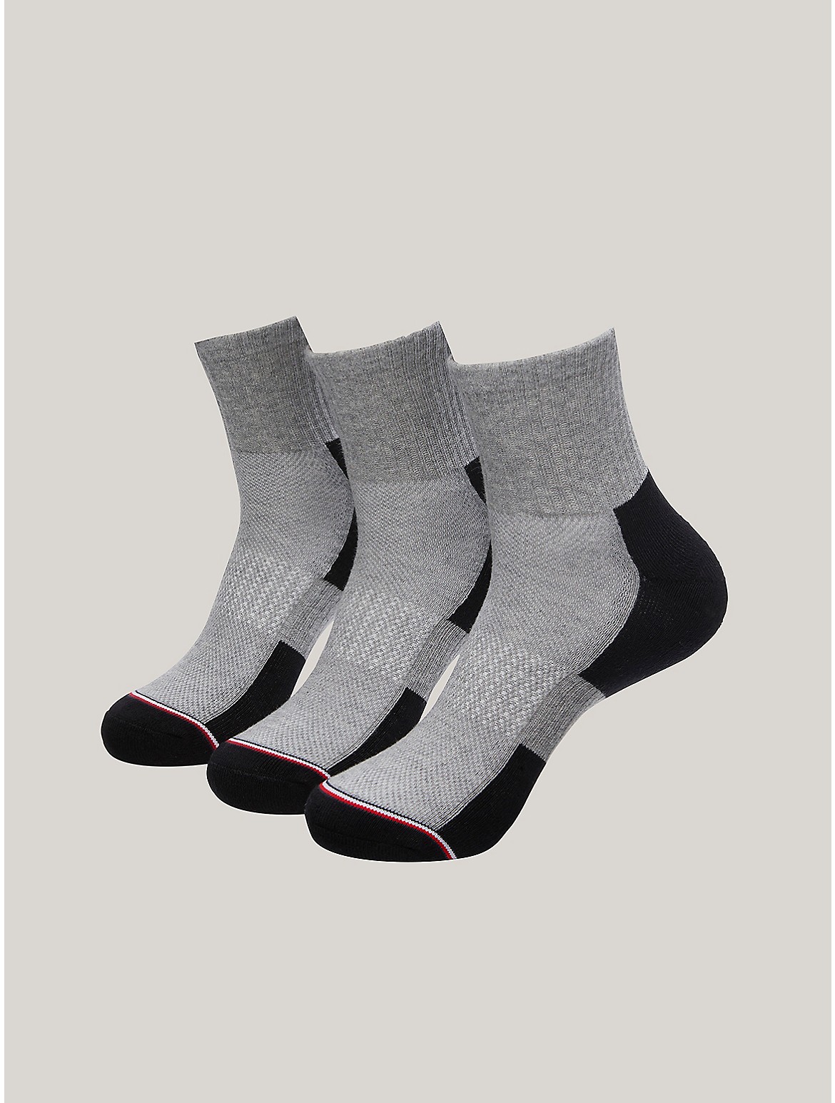 Tommy Hilfiger Men's Quarter Top Sock 3-Pack - Grey