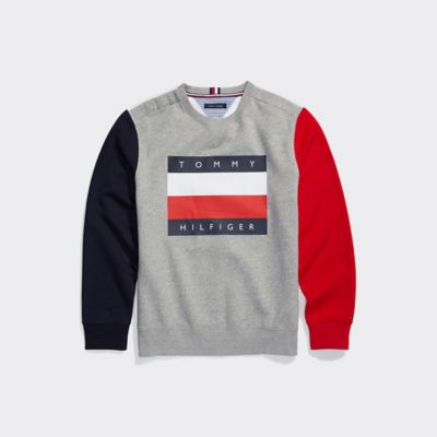 tommy hilfiger crew neck logo sweatshirt