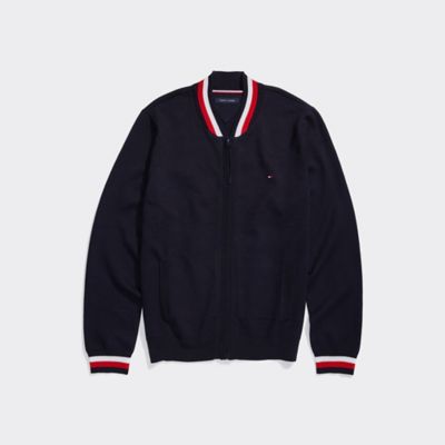 tommy hilfiger textured baseball jacket