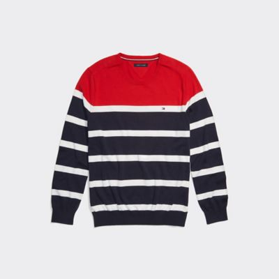 colorblock crewneck sweater