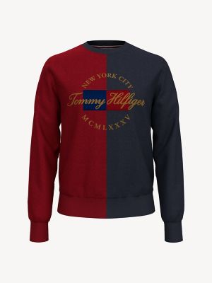 tommy hilfiger colour blocked logo sweatshirt