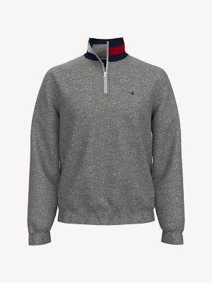 tommy jeans mock neck zip sweatshirt