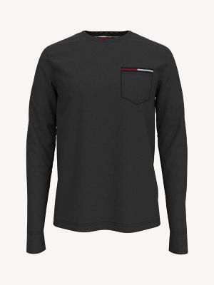 tommy hilfiger black long sleeve shirt