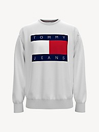 타미 진스 맨 맨투맨 TOMMY JEANS Flag Sweatshirt,BRIGHT WHITE