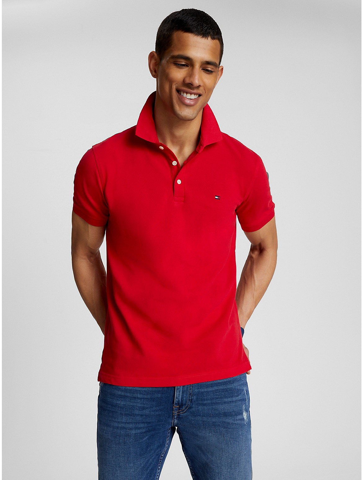 Tommy Hilfiger Men's Slim Fit Tommy Polo - Red - XXL