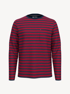 tommy hilfiger red and blue striped sweater