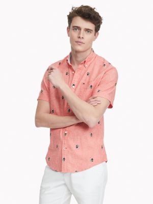 tommy hilfiger pink mens shirt