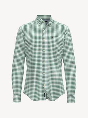 tommy hilfiger green check shirt